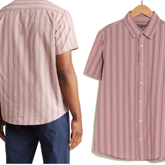 Men’s Slate & Stone Short Sleeve Stripe Button-Up Shirt. Slate and Stone. NWOT. - Picture 3 of 6